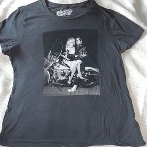 Elvis on Motorcycle T-Shirt - Gray Size XL EUC